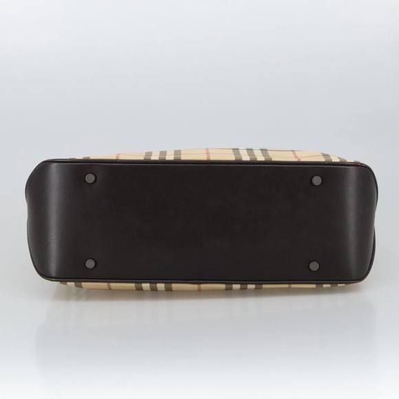 BURBERRY Nova Check Hand Bag PVC Beige Auth 103797 - Picture 5 of 16